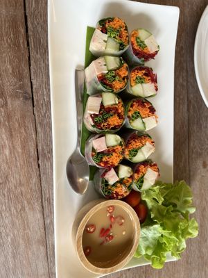 Herbal Summer Rolls  at Tonklar Facai - Siriraj in Bangkok