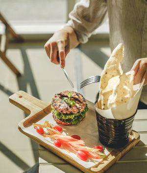 Power Plant Burger  at Tonklar Facai - Siriraj in Bangkok