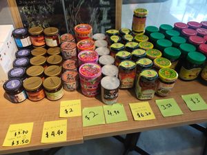 Selling various vegetarian products at dining area at D'life 蔬食 - Toa Payoh  in Central Singapore