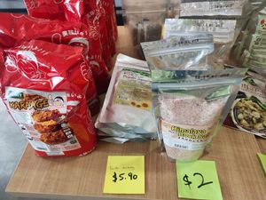 Selling various vegetarian products at dining area at D'life 蔬食 - Toa Payoh  in Central Singapore