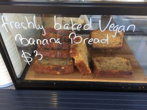 Vegan banana bread at Footscray Doughnuts and Coffee in Footscray