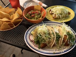 eggplant tacos/guacamole/potato tacos  at Cantina Los Caballitos in Philadelphia