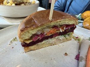 Beetroot & Chickpea Burger  at Atlas Beer Cafe in Queenstown