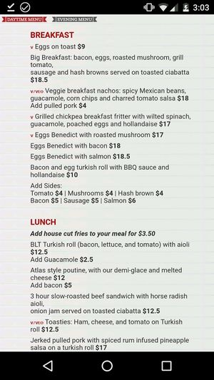 Daytime menu, part 1/2 at Atlas Beer Cafe in Queenstown