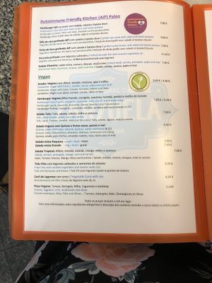 Vegan menu  at Zarzuela in Lisbon