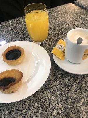 Vegan custard tarts  at Zarzuela in Lisbon