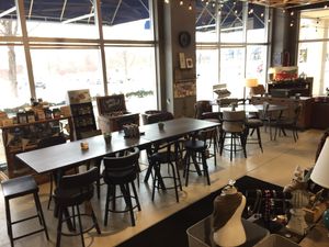 Seating area at Uncommon Grounds in Grand Rapids