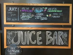 Vegan fresh pressed juice at Uncommon Grounds in Grand Rapids