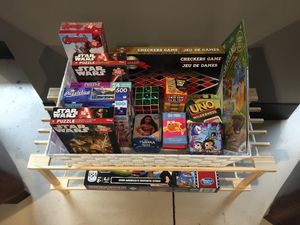 Puzzles, Checkers, Uno, Jenga, Rubix Cube, Monopoly, Origami, Playing Cards, Go Fish, Crazy Eights available to play.  at Uncommon Grounds in Grand Rapids