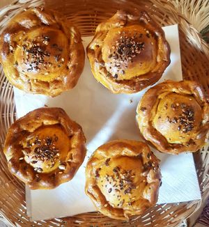 Vegan tofu pies  at Dona Flor Cafe in Lisbon