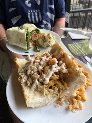 Shrymp PoBoy and Deli Wrap! at Wildflower Vegan Co in Casselberry