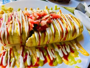 Mac and cheese burrito, delicious.  at Wildflower Vegan Co in Casselberry