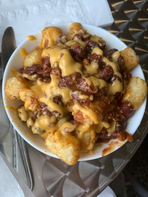 Chili cheez tots at Wildflower Vegan Co in Casselberry