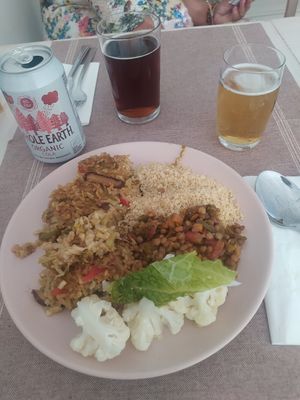 Arroz al horno y boloñesa de lentejas con cuscús at Kansha in Fatima