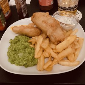 Vegan fish and chips   at Crazy Bastard in Berlin