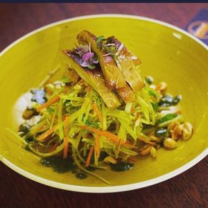 Green papaya and mango salad with vegan duck at Cafe Nowa in Petersham