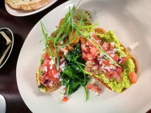 avo smash with chili jam instead of pesto at Cafe Nowa in Petersham