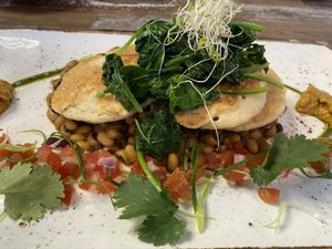 Lentil fritters at Cafe Nowa in Petersham