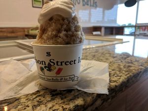stuffed root beer float snoball  at Bourbon Street Ice in Kennesaw