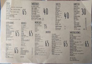Menu (unfortunately, the app turns the quality down) at Crate Cafe in Canggu