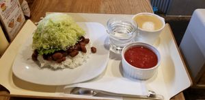 Taco rice with beans and avocado at Quina Harmonica  in Musashino