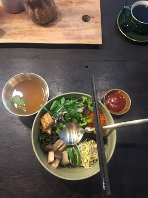 Bibimbap and ginger kombucha at 108 Eatery in Ho Chi Minh City