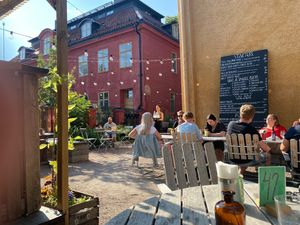 Outdoor seating at Martens hus in Nykoping