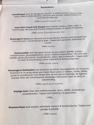 Main dishes (July 2018) at Martens hus in Nykoping