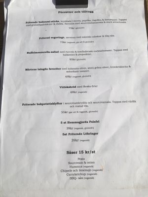Starter Menu (July 2018) at Martens hus in Nykoping