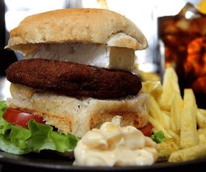 Veggie burger (vegan f if cheese/sauce removes) at Honorato in Lisbon