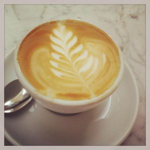 latte art at Ginko in Graz