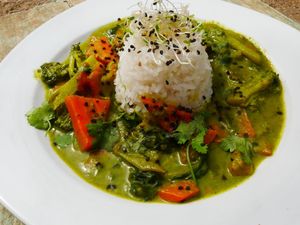 Green Curry at Jardin La Reserva Restaurante in San Cristobal De Las Casas