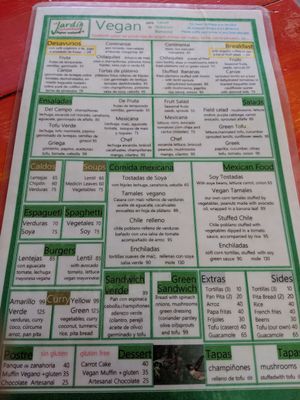 Menu at Jardin La Reserva Restaurante in San Cristobal De Las Casas