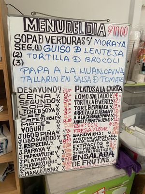 Menu (bit hard to decipher haha)  at La Delicia in Abancay