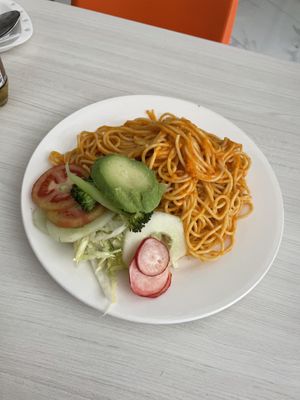 Tomato pasta w salad  at La Delicia in Abancay