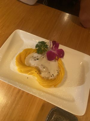 Mango sticky rice (amazing)  at Sweet Basil Thai Cuisine in Foster City
