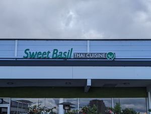 Outside at Sweet Basil Thai Cuisine in Foster City