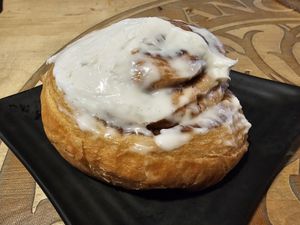 Cinnamon bun at Copper Branch in Waterloo