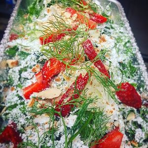 Scavenger Salad - Backbone Cafe

Organic wild arugula tossed in an organic lemon poppy dressing, organic strawberries, organic citrus-pickled fennel, sprouted crushed organic almonds, & goat chèvre (can omit the goat chèvre to make it a fully vegan dish).

(Gluten-Free) at Backbone Cafe in Sacramento