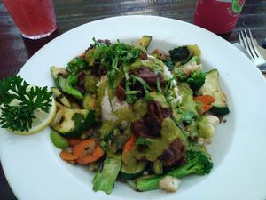Vegan Mushroom Power Bowl at Backbone Cafe in Sacramento