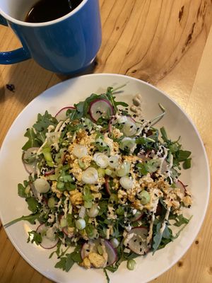 Vegan avocado toast at Peloton Cafe in Seattle