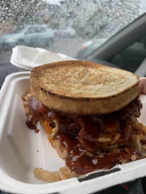 the U.S.A. hot mess (vegan style)  at Peloton Cafe in Seattle