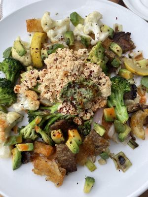 Vegan breakfast hash with tofu scramble  at Peloton Cafe in Seattle