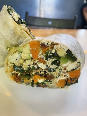 Vegan breakfast burrito  at Peloton Cafe in Seattle