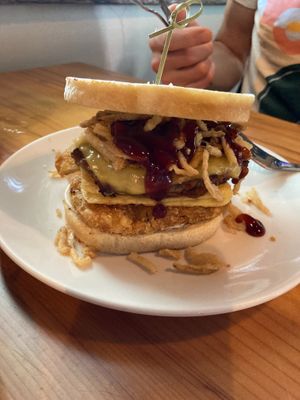 Vegan hot mess sandwich at Peloton Cafe in Seattle