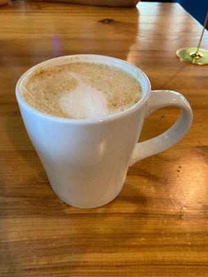 Soy latte at Peloton Cafe in Seattle