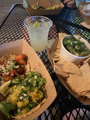 Falafel & cauliflower taco with chips & guac  at Bull Street Taco in Savannah
