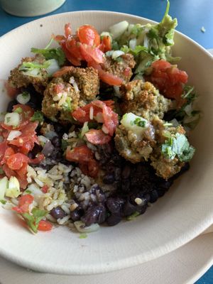 Vegan falafel bowl, absolutely awesome! Super fresh:)   at Bull Street Taco in Savannah