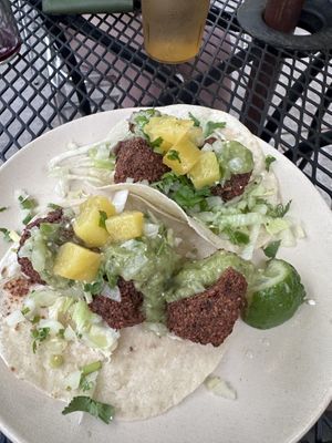 Falafel tacos on flour tortillas   at Bull Street Taco in Savannah