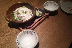 Mashed tofu with rice at Sorano in Tokyo